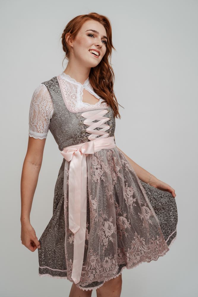 Dirndl Rosa/Grau