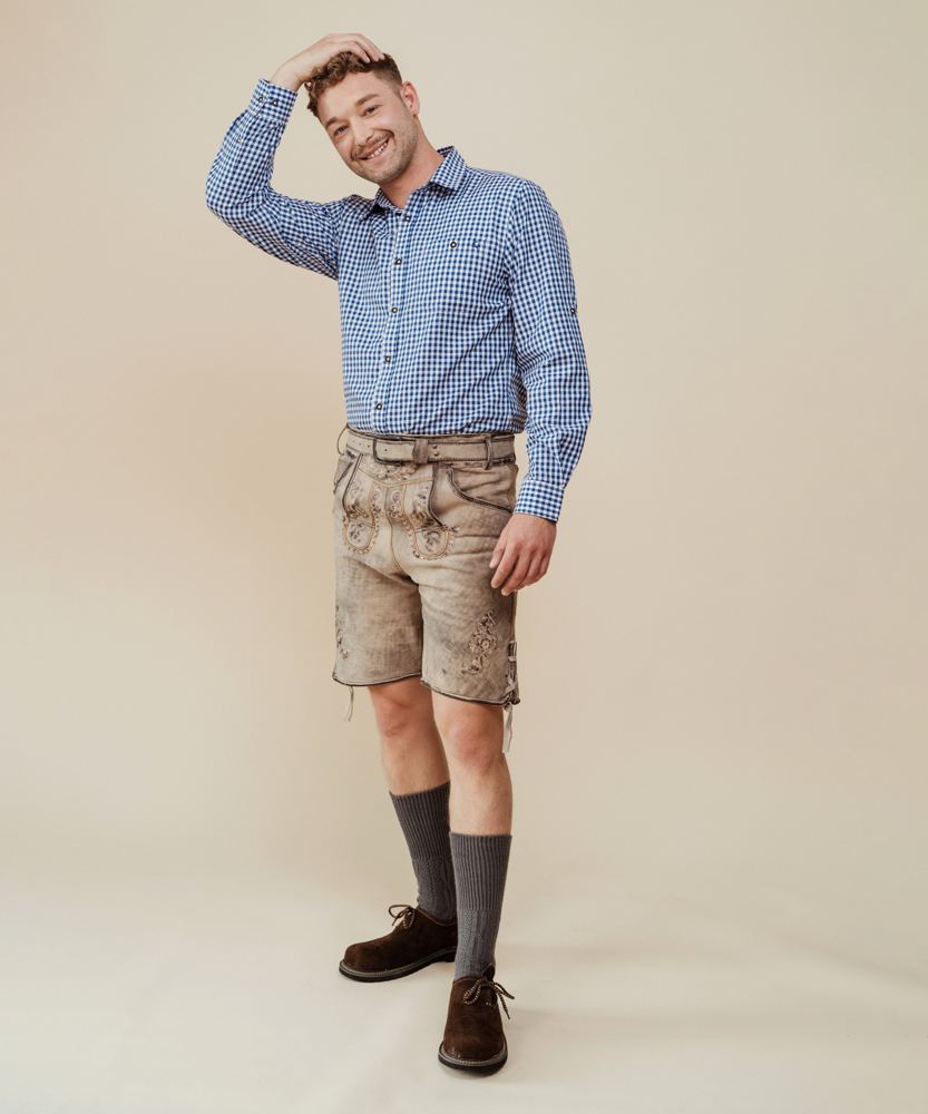 Lederhose Antik Grau